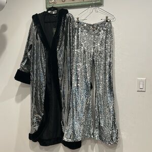 Silver Sequin Women's Pants